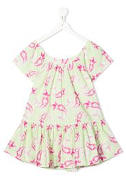 Pinko Kids bandana-print square-neck dress - Verde