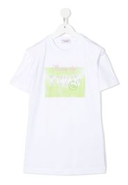 Pinko Kids logo-print T-shirt dress - Bianco