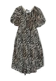 Pinko Kids cut-out zebra-print cotton dress - Nero