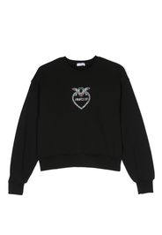 Pinko Kids crystal-embellished logo sweatshirt - Nero