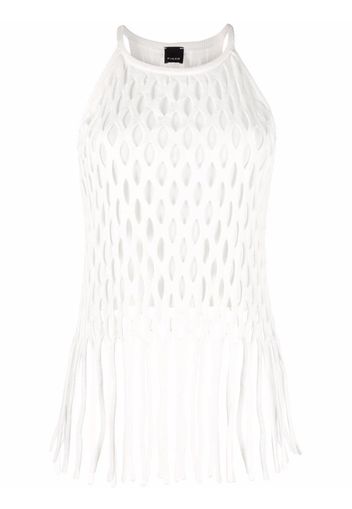 PINKO Top con frange - Bianco