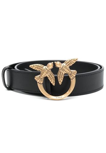 PINKO logo-buckle leather belt - Nero