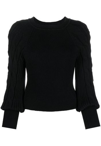 PINKO cable knit sleeved jumper - Nero