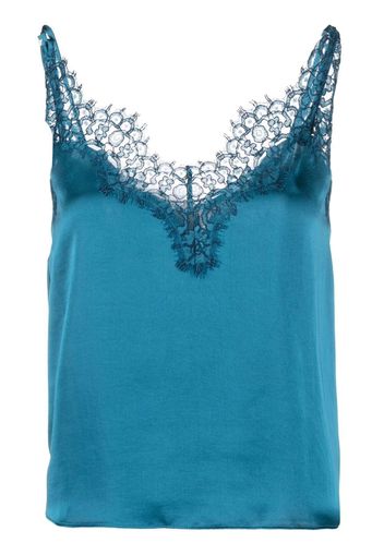 PINKO floral-lace satin blouse - Blu