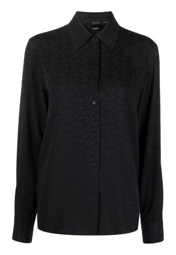 PINKO monogram pattern button-up shirt - Nero