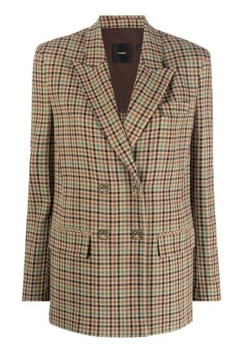 PINKO double-breasted checked blazer - Toni neutri