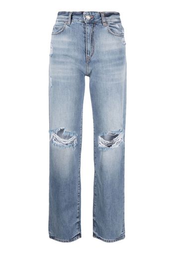 PINKO straight-leg ripped jeans - Blu