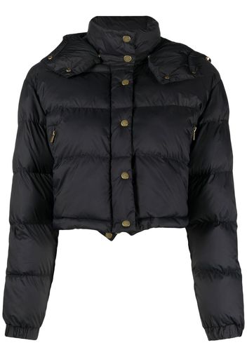 PINKO cropped hooded puffer jacket - Nero