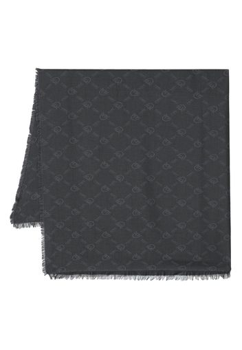 PINKO monogram-print frayed scarf - Nero