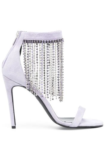 PINKO rhinestone-fringe suede sandals - Viola