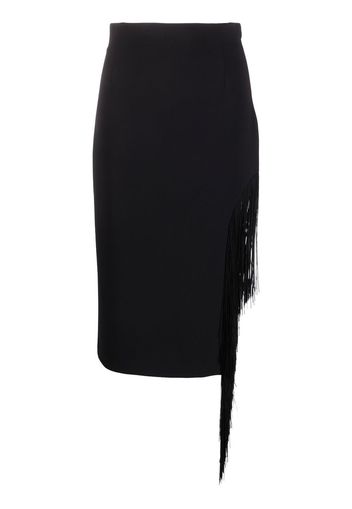 PINKO fringe-trim pencil skirt - Nero