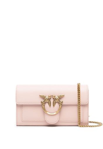 PINKO Love One leather crossbody bag - Rosa