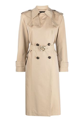 PINKO Love Birds-buckle trench coat - Marrone