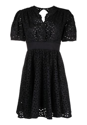 PINKO broderie-anglaise cotton short dress - Nero