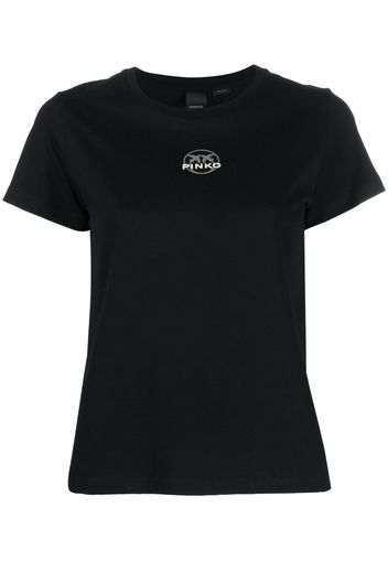 PINKO logo print t-shirt - Nero