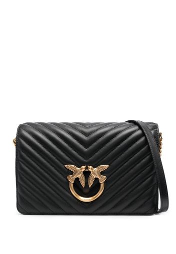 PINKO Classic Click V-quilted Love bag - Nero