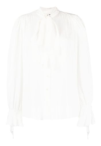 PINKO bow-detail draped shirt - Bianco