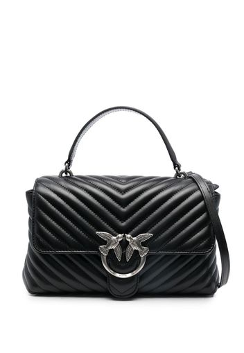 PINKO Love Lady chevron-quilted tote bag - Nero