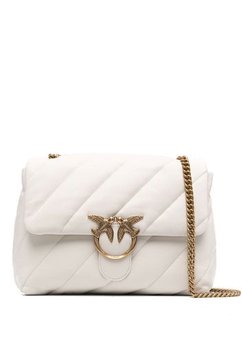 PINKO large Love puffer crossbody bag - Bianco