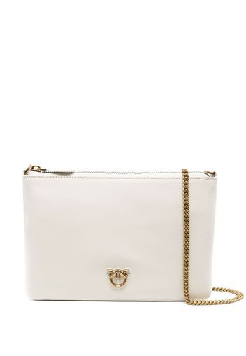 PINKO logo-plaque satchel bag - Bianco