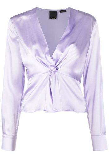 PINKO twist-front silk blouse - Viola