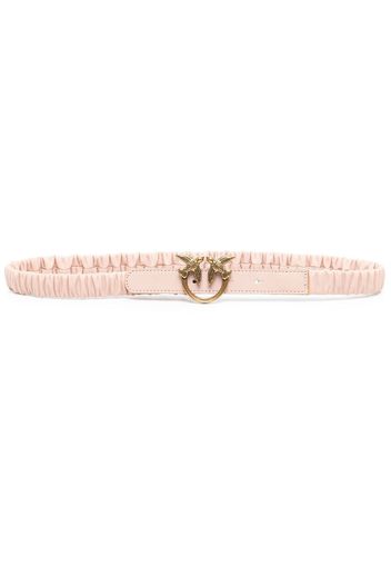 PINKO logo-plaque sheepskin belt - Rosa