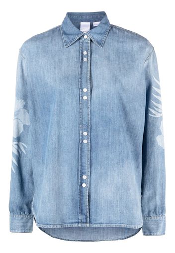 PINKO Gufare floral-print denim shirt - Blu