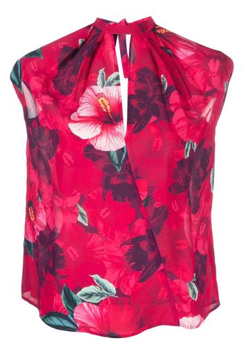 PINKO hibiscus-print sleeveless blouse - Rosa