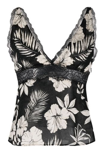 PINKO floral-print tank top - Nero