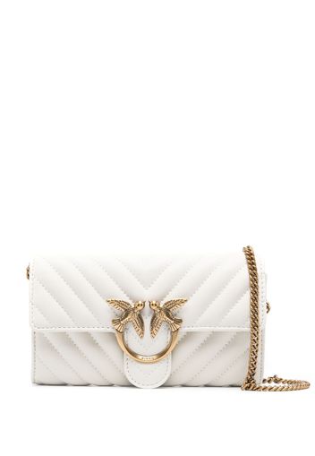 PINKO Love One quilted shoulder bag - Bianco