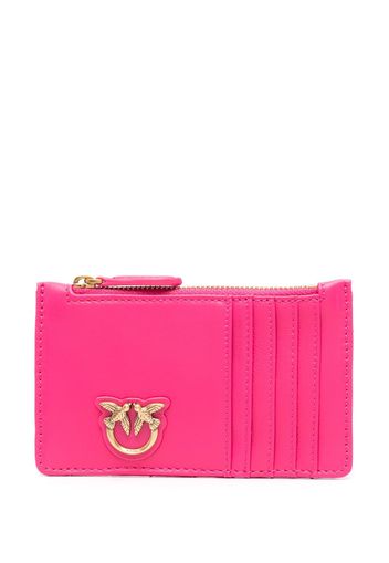 PINKO Love Birds logo-plaque quilted cardholder - Rosa