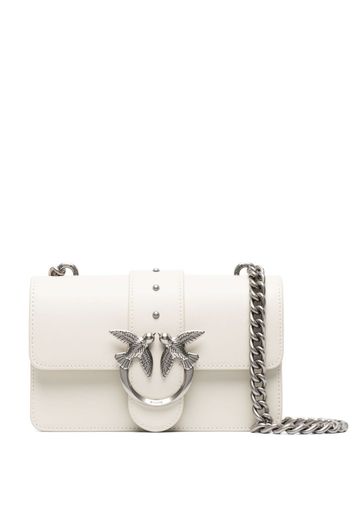 PINKO mini Love One leather crossbody bag - Bianco