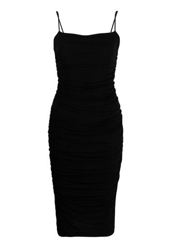 PINKO spaghetti-strap ruched midi dress - Nero