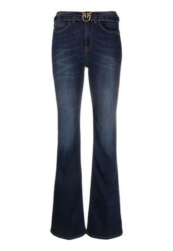 PINKO Love Brids-buckle flared jeans - Blu