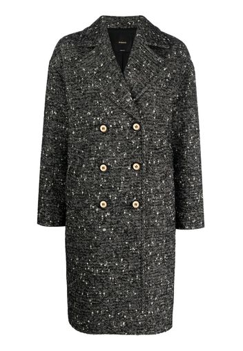 PINKO notched lapels double-breasted coat - Nero