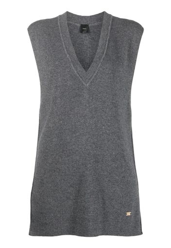 PINKO V-neck knitted top - Grigio