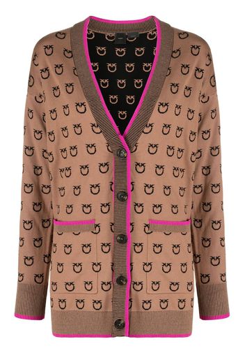 PINKO Cardigan Love Birds - Marrone