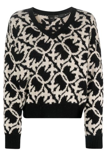 PINKO intarsia-monogram knitted top - Toni neutri