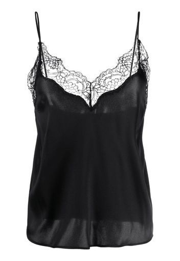 PINKO lace-trim detail top - Nero