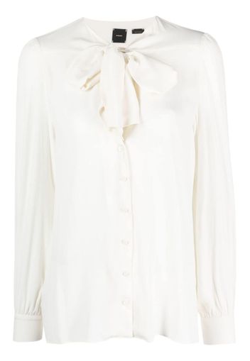 PINKO pussy-bow button-up shirt - Bianco