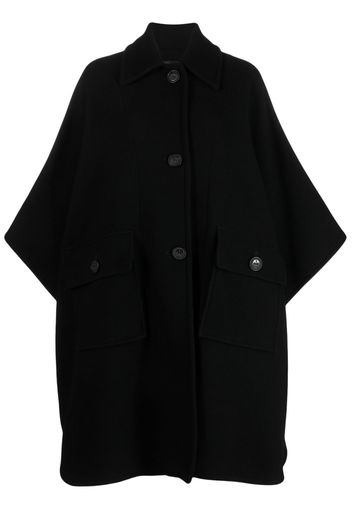 PINKO batwing-sleeves wool-blend coat - Nero