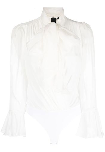 PINKO Particella pussy-bow collar shirt - Bianco