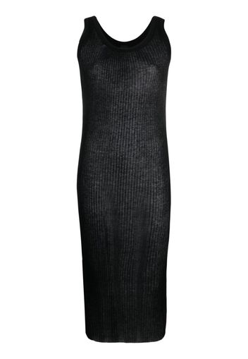 PINKO ribbed-knit sleeveless midi dress - Nero