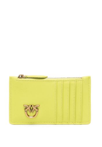 PINKO Love Birds-plaque leather cardholder - Verde