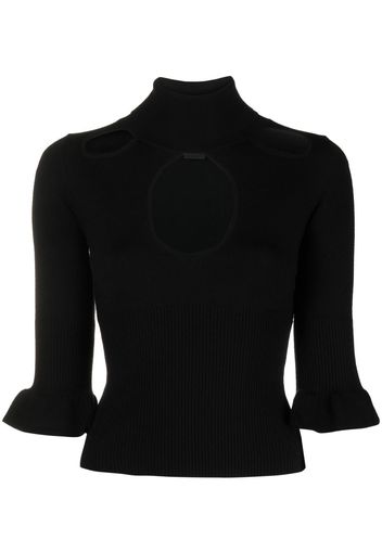 PINKO cut-out flared-sleeve top - Nero