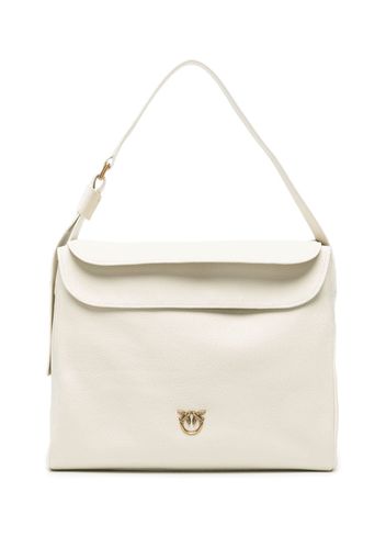 PINKO Big Leaf leather shoulder bag - Bianco