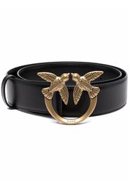 Pinko logo-plaque leather belt - Nero