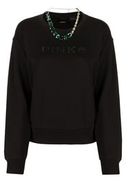 PINKO crew-neck cotton sweatshirt - Nero
