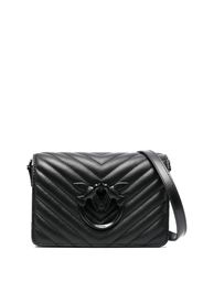 PINKO Borsa a tracolla con placca logo - Nero