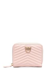 PINKO Love Birds chevron-quilted wallet - Rosa